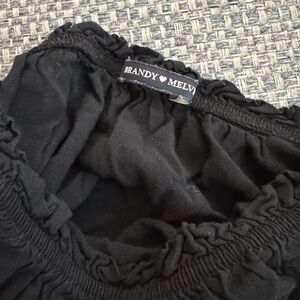Brandy Melville Elegant Black Ruffle Top